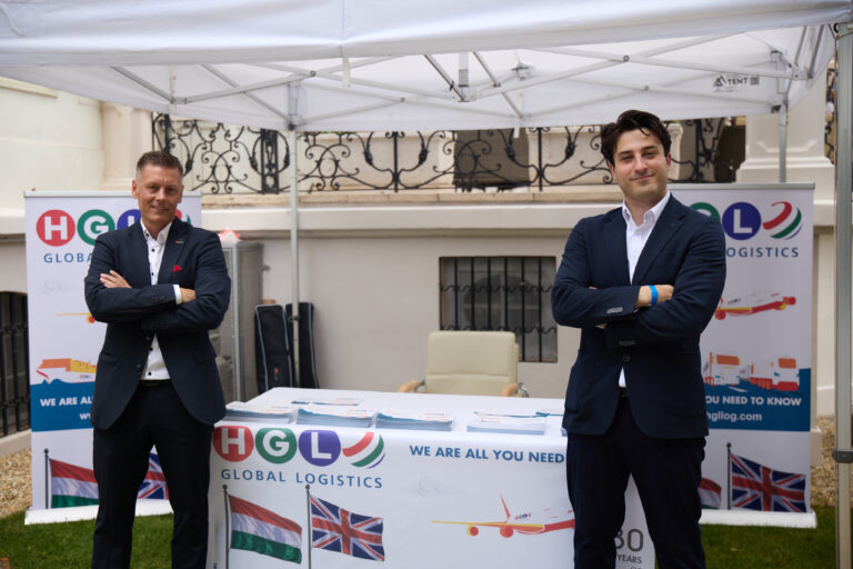 HGL Group representatives at the company's dedicated stand during the King's Birthday Party in Budapest.